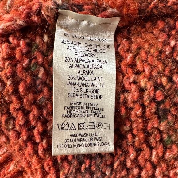 Anthropologie MOTH Large Sweater Marled Mock Neck Alpaca Wool Silk Blend Multi - Picture 7 of 8